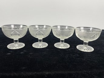 Sherdley Glass Sundae Style Pedestal Cups Collection Of  4