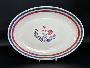 A Great Vintage Italian Ceramic Platter, Rooster Motif