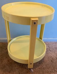 Mid-Century Style Two Tier Round Rolling Stand