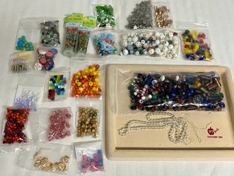 Jewelry Beading Lot B - Lots Of Beads And Sorting Board