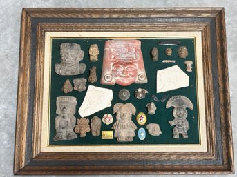 Vintage Summary Of Mayan Stone Objects And More, Framed - (1 Of 2)