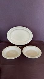 A Lot Of WEDGWOOD Etruria Celadon Platter & 2 Serving Bowls