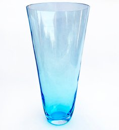 A Large Modern Hand Blown Art Glass Vase, Signed By Artist On Base