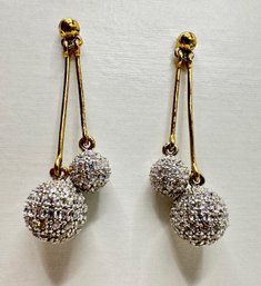 Faux Diamond Dangling Earrings Purchased At Neiman Marcus