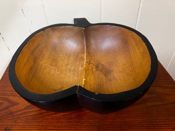 Handcrafted Wooden Apple Motif  Salad / Serving Bowl