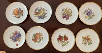 EIGHT LUNCHEON PLATES W/ FRUIT DECORATION