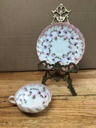 Sweet Scalloped China Teacup & Saucer