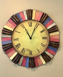 Large Colorful Metal Wall Clock