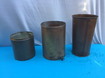 Copper Bucket Lot Of 3