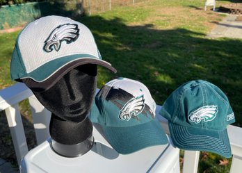 NWOT Vtg Reebok Lot Of 3 Philadelphia Eagles Hats: 2 Snapback, 1 OSFA