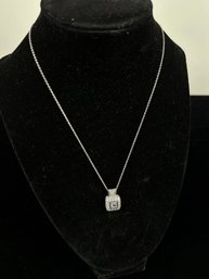 Square Gemstone Pendent Necklace