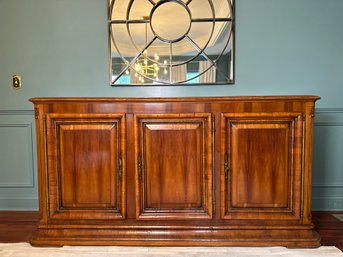 French Louis XVI Style Enfilade Sideboard By Alfonso Marina, Top Hutch Included