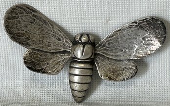 Large Vintage Sterling Silver Figural Bee Brooch