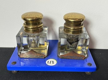 A VERY COOL ART DECO INKWELL SET