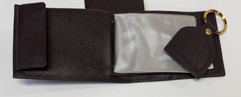 Swank Dark Brown Leather Bifold Wallet With Matching Key Ring - From A Salesman's Display Case - Lot 7