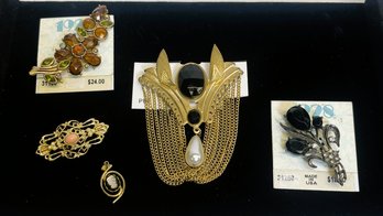 Victorian Inspired Collection- Four Brooch/pins & Small Pendant- 1928