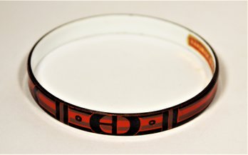 Fantastic MCM Mid Century Enamel On Copper Bangle Bracelet Made In Austria