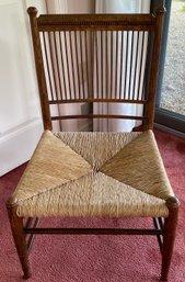 Single Antique Rush Seat Chair