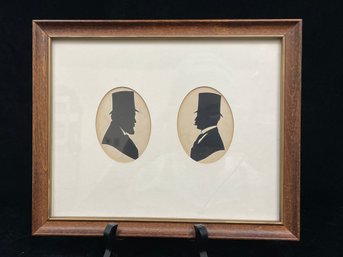 Pair Of Framed Vintage Shadow Portraits