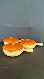 A Lot Of 3 RED WING Provincial Ware Crocks With Lids
