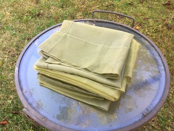 1960s Light Green Sheer Fabric Curtains & Valances - Set Of 4