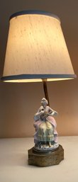 Beautiful Vintage Porcelain Woman Figurine Lamp With Shade