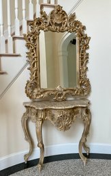 Ornate Console Table With Matching Mirror