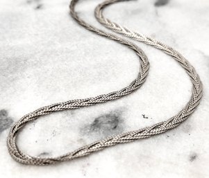 A Vintage Italian Sterling Silver Braided Necklace