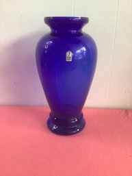 Pilgrim Glass Blue Glass Vase Handmade In The USA