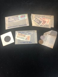 Vintage Stamps And Coin Collection