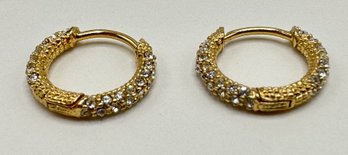 Small Faux Diamond Hoop Earrings Purchased At Neiman Marcus