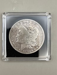 1880 Morgan Silver Dollar In Plastic Case