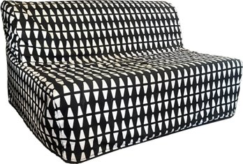 LYCKSELE LVS Sleeper Sofa, With Black And White Geometric Cover