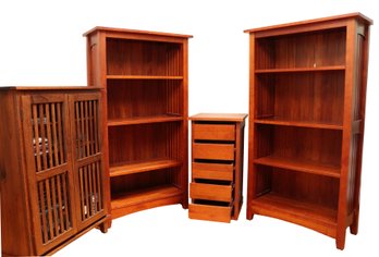 Set Of 4 - Pottery Barn Mission Style Book Cases And More
