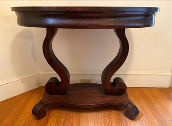 Oval Mahogany One Drawer Empire Hall Table