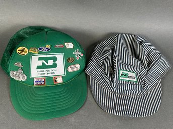 Burlington Northern Hats With Pins