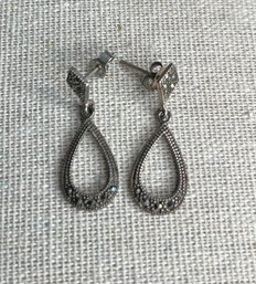 Vintage Sterling Silver Marcasite Earrings