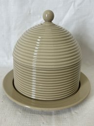 Fine Vintage WEDGWOOD ETRURIA Beehive Form Butter Dish In Cream Color- Excellent Condition