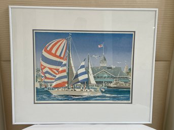 Patrick Kelly, Heading Out Newport Beach, CA 1987, Color Lithograph Numbered 4/200 Signed