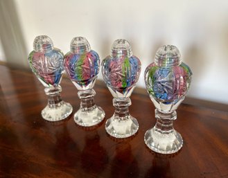 Set Of  Iridescent Glass S&P Shakers