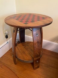 Custom Barrel Checkers Board 23x27 Oak Barrel Slats Solid Well Made Like In The Old Country Stores