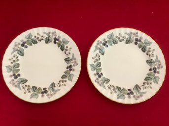 PAIR OF ROYAL WORCESTER LAVINIA BERRY PLATES