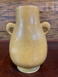 Signed Chinese Vintage Pottery Vase. 7' Tall