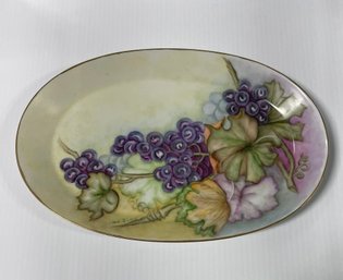 Gorgeous Vintage Hand Painted Oval Platter