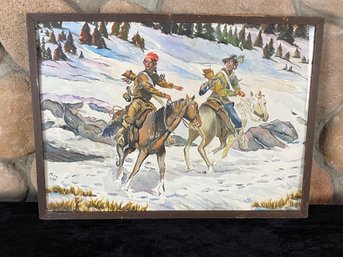 Western Cowboy Artwork And Frame