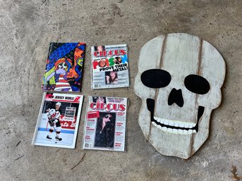 Lot Of MISC 1990s To Present - 93-94 NJ DEVILS PROGRAM - ROCK-N-ROLL HOF Magazine - SKULL WOOD DISPLAY 24'