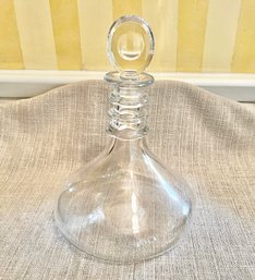 Vintage Glass Ships' Flat Bottom Decanter