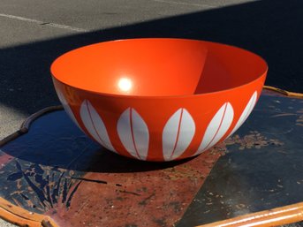 Lot (1 Of 4) Vintage Large CATHRINEHOLM Orange Lotus  Enamel Bowl - Nice Condition - Great Bowl - WOW !