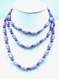 Vintage Multitone Purple Bead Single Strand Necklace