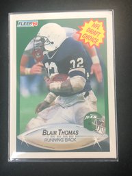 1990 FLEER NFL DRAFT CHOICE BLAIR THOMAS NY JETS #32 FOOTBALL ROOKIE CARD